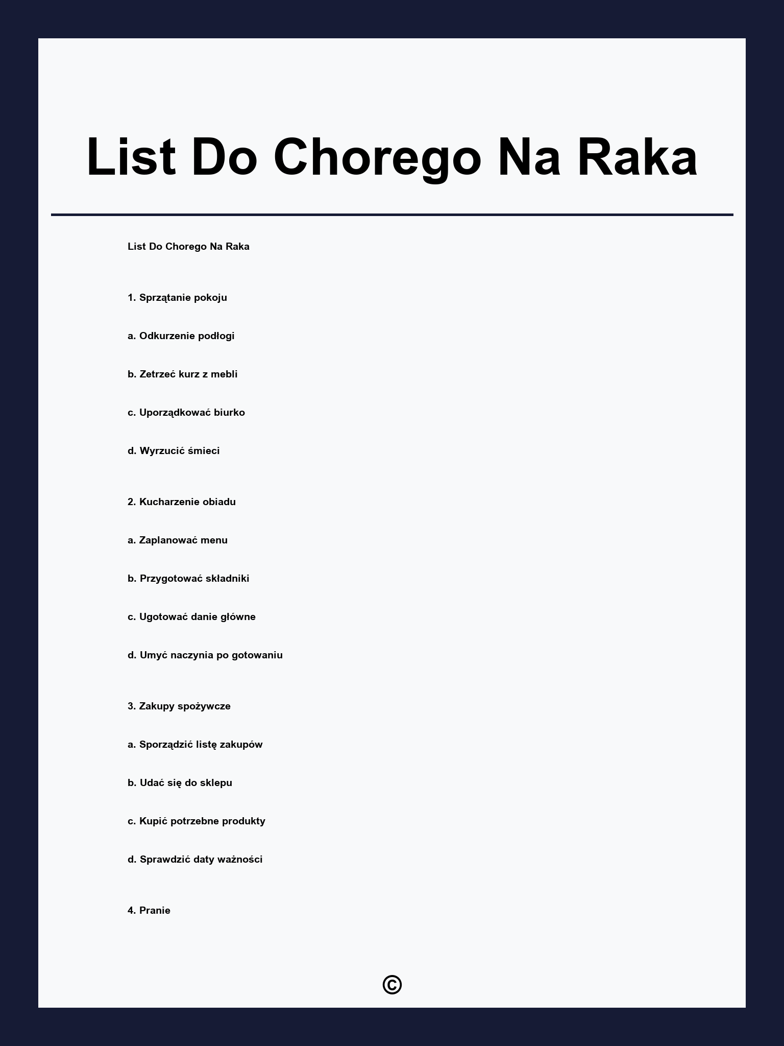 List Do Chorego Na Raka