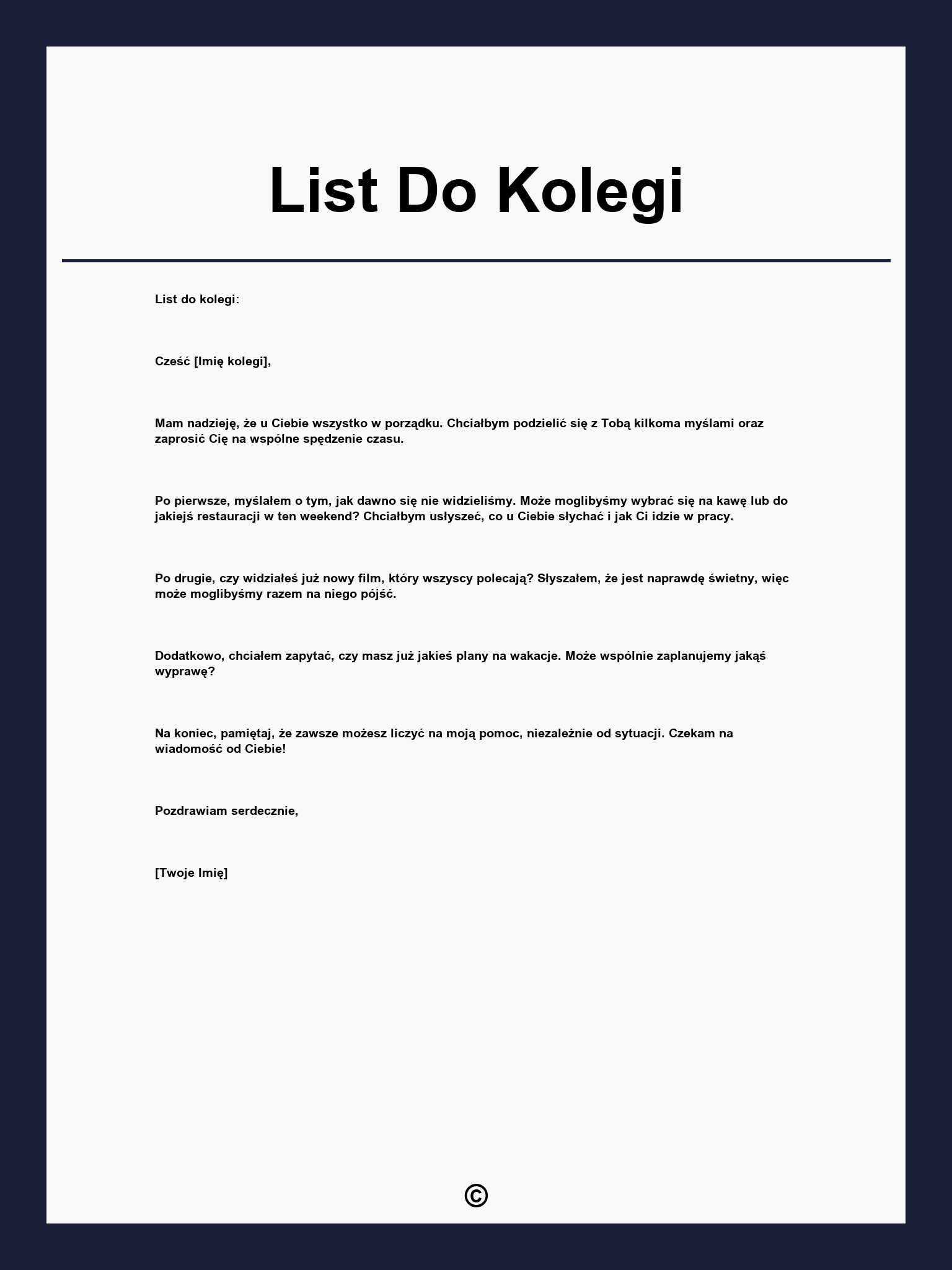 List Do Kolegi