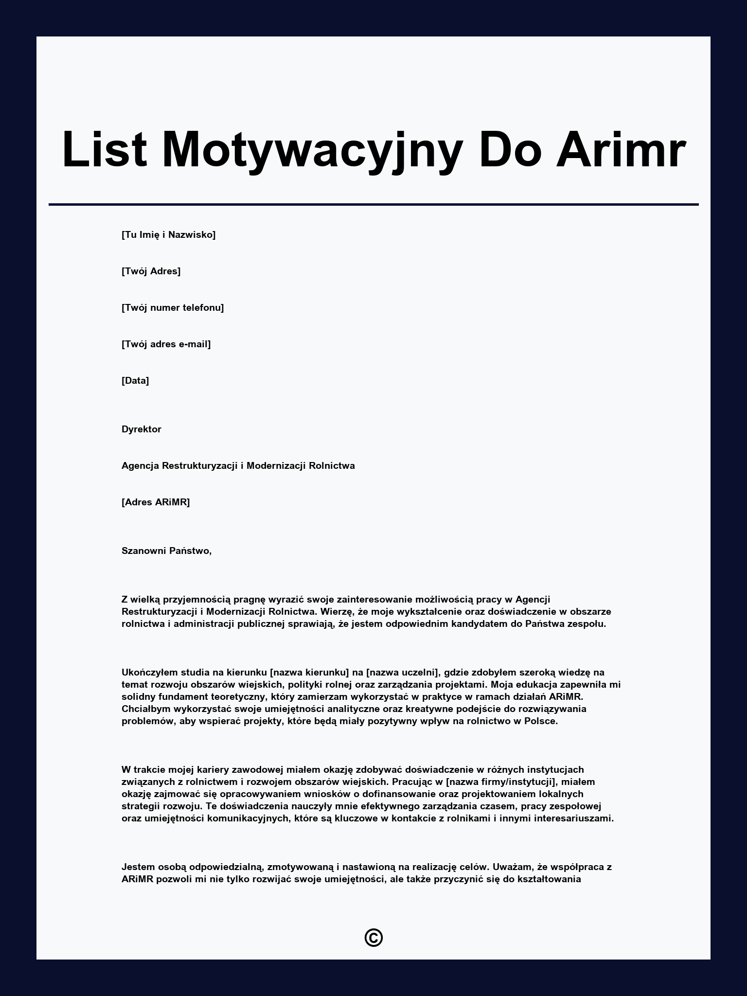 List Motywacyjny Do Arimr