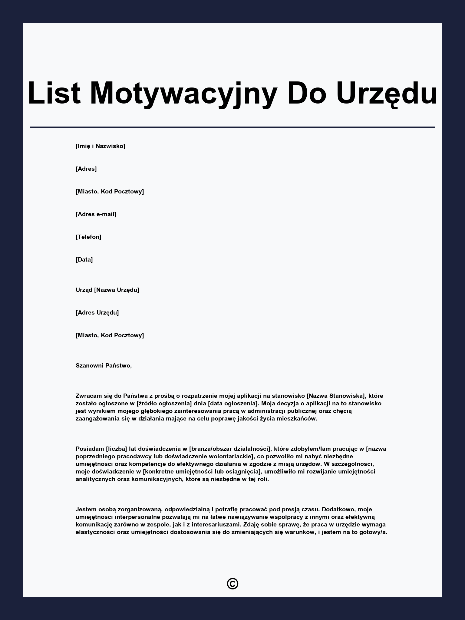 List Motywacyjny Do Urzędu