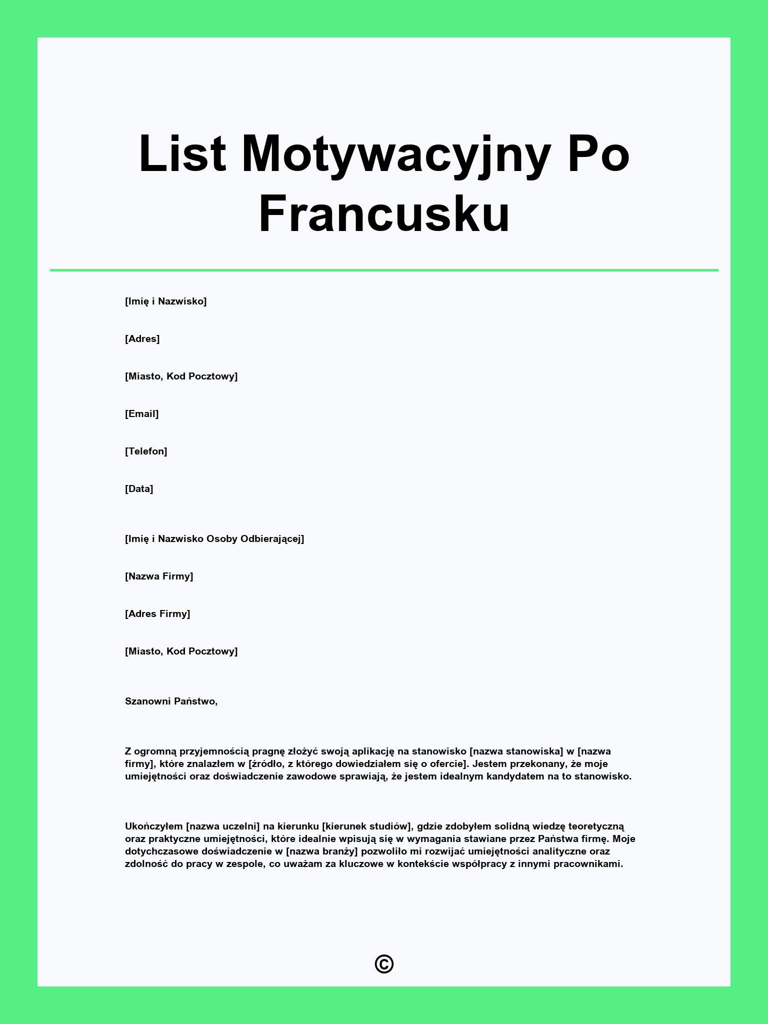 List Motywacyjny Po Francusku