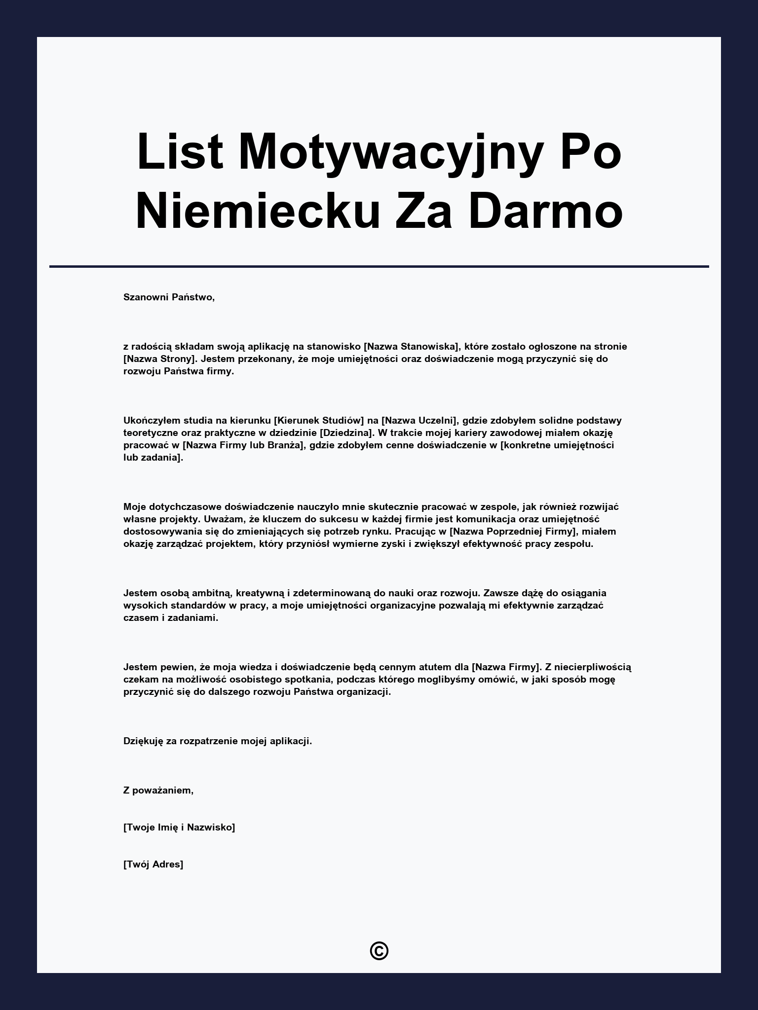 List Motywacyjny Po Niemiecku Za Darmo