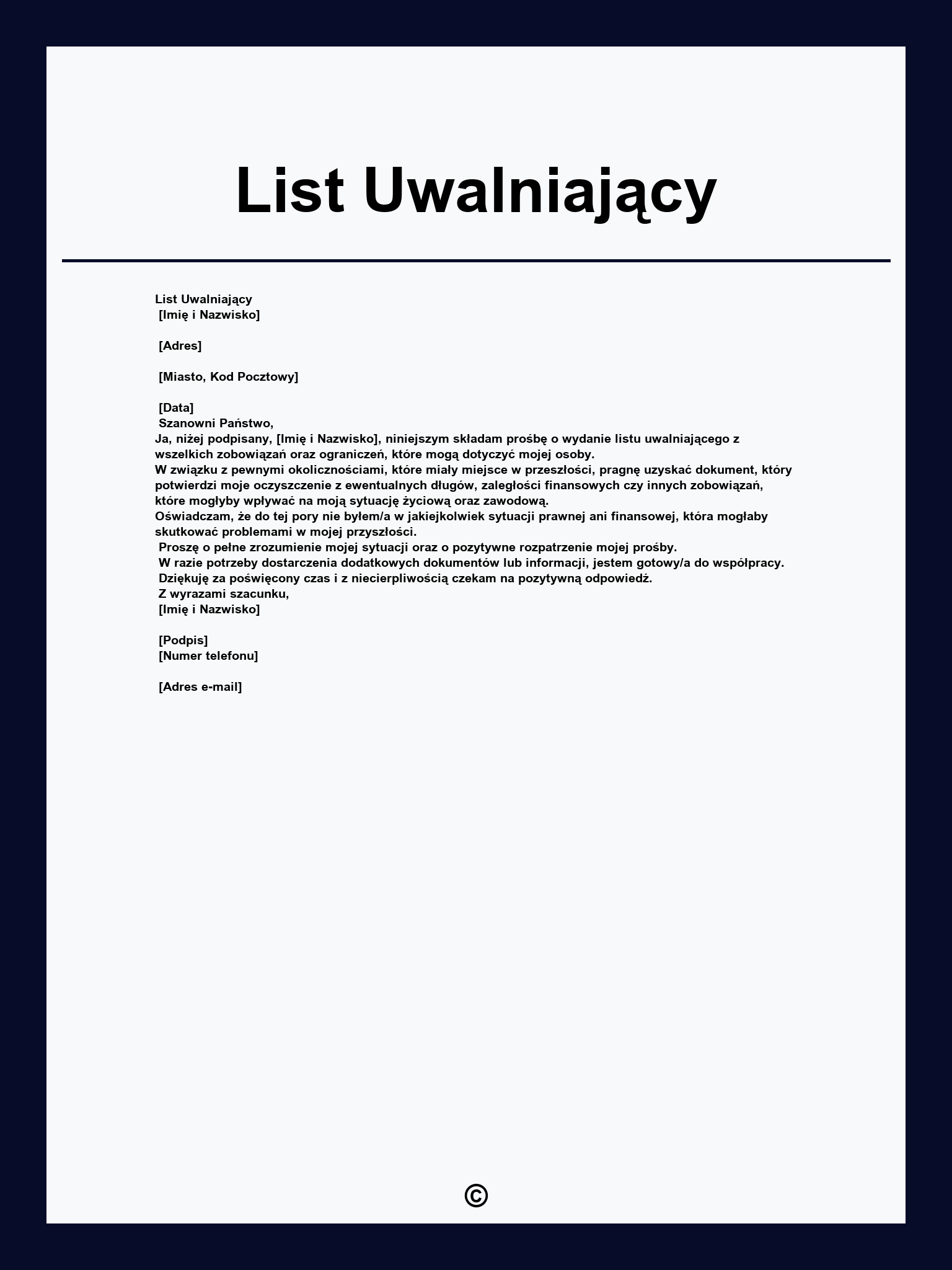 List Uwalniający