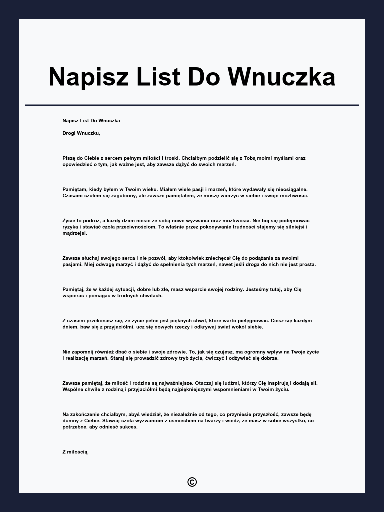 Napisz List Do Wnuczka