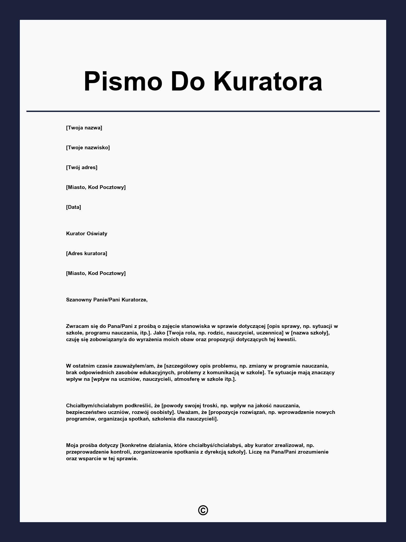 Pismo Do Kuratora