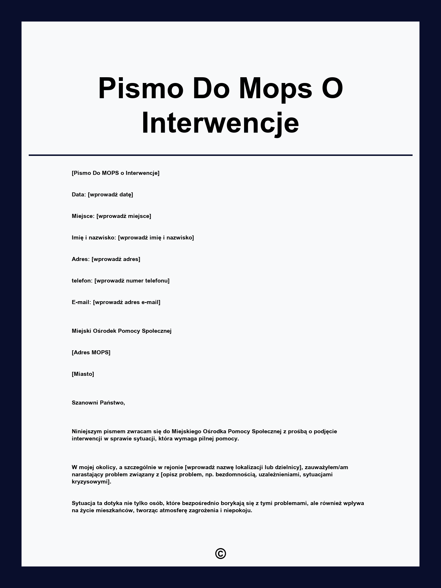 Pismo Do Mops O Interwencje