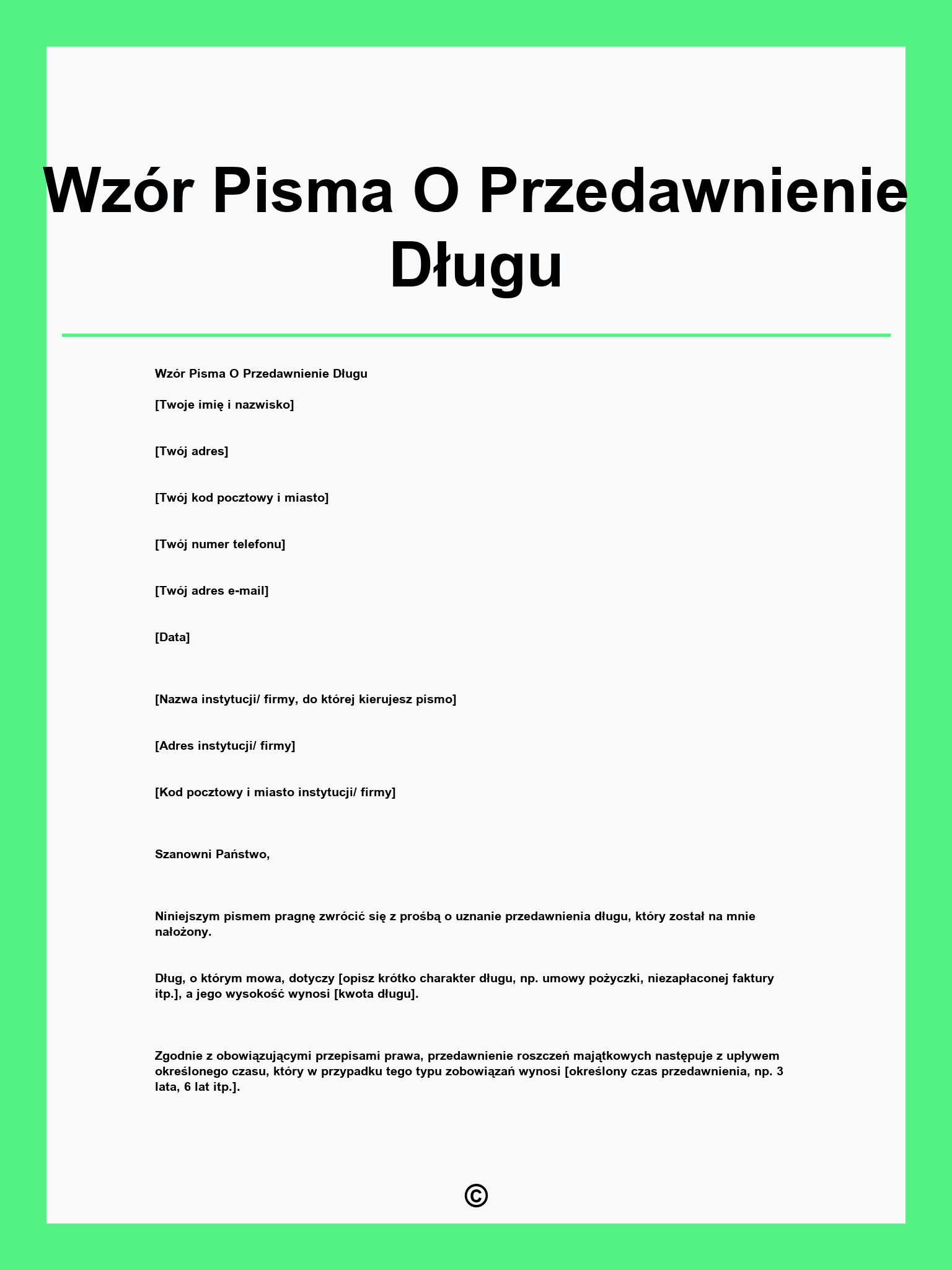 Wzór Pisma O Przedawnienie Długu
