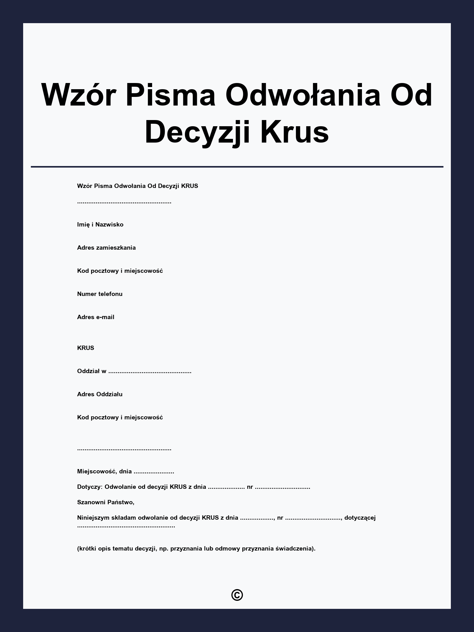 Wzór Pisma Odwołania Od Decyzji Krus