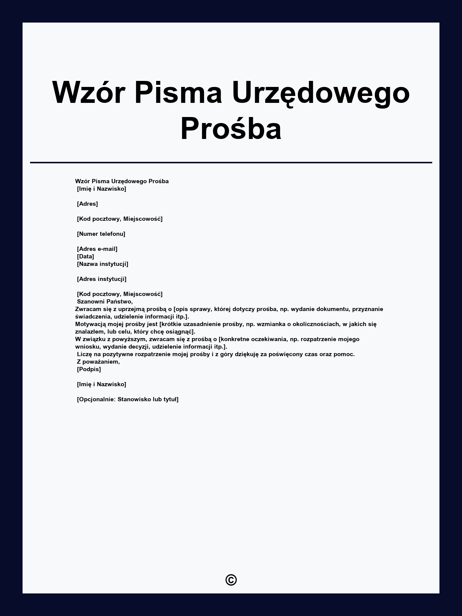 Wzór Pisma Urzędowego Prośba